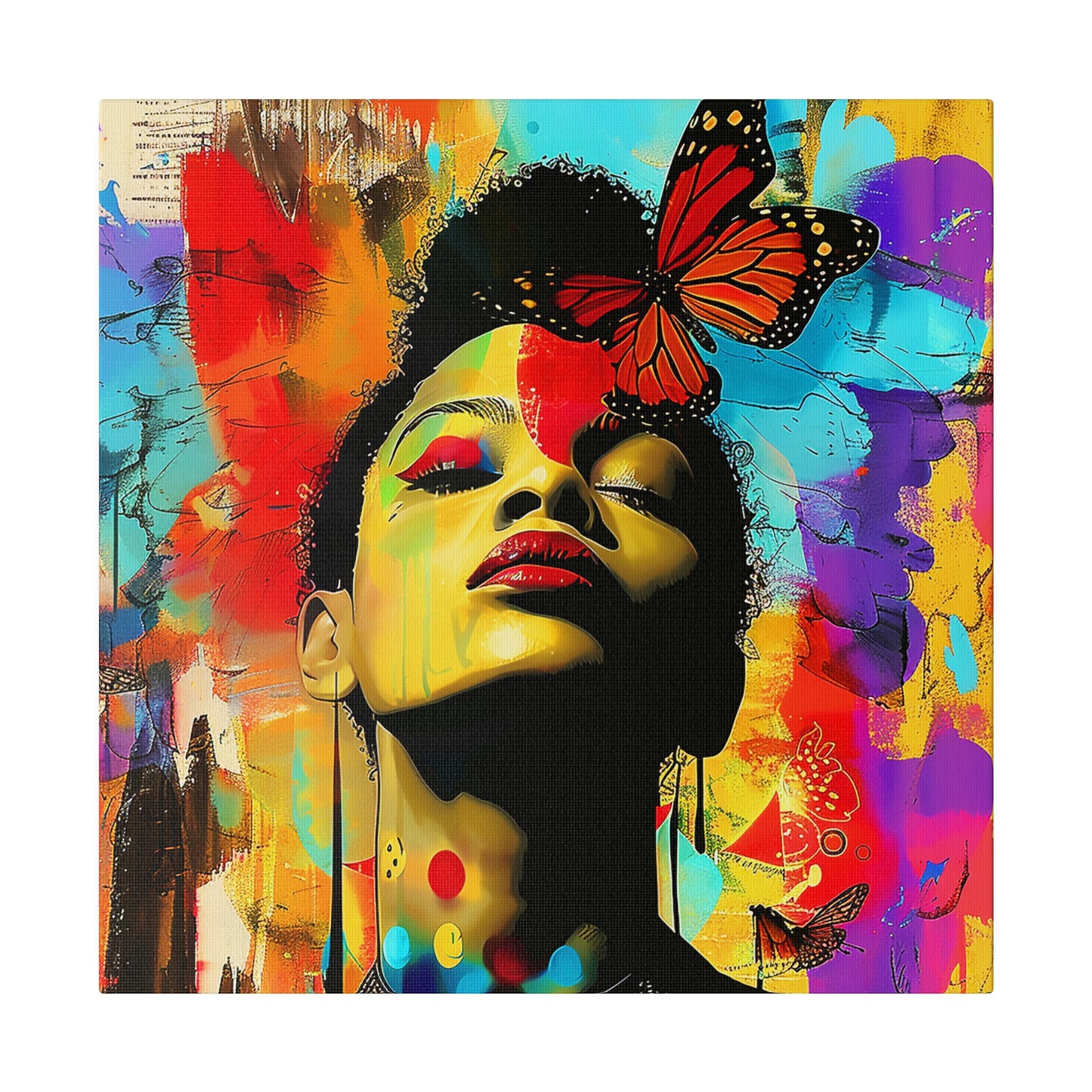 Butterfly Beauty African American Canvas Art