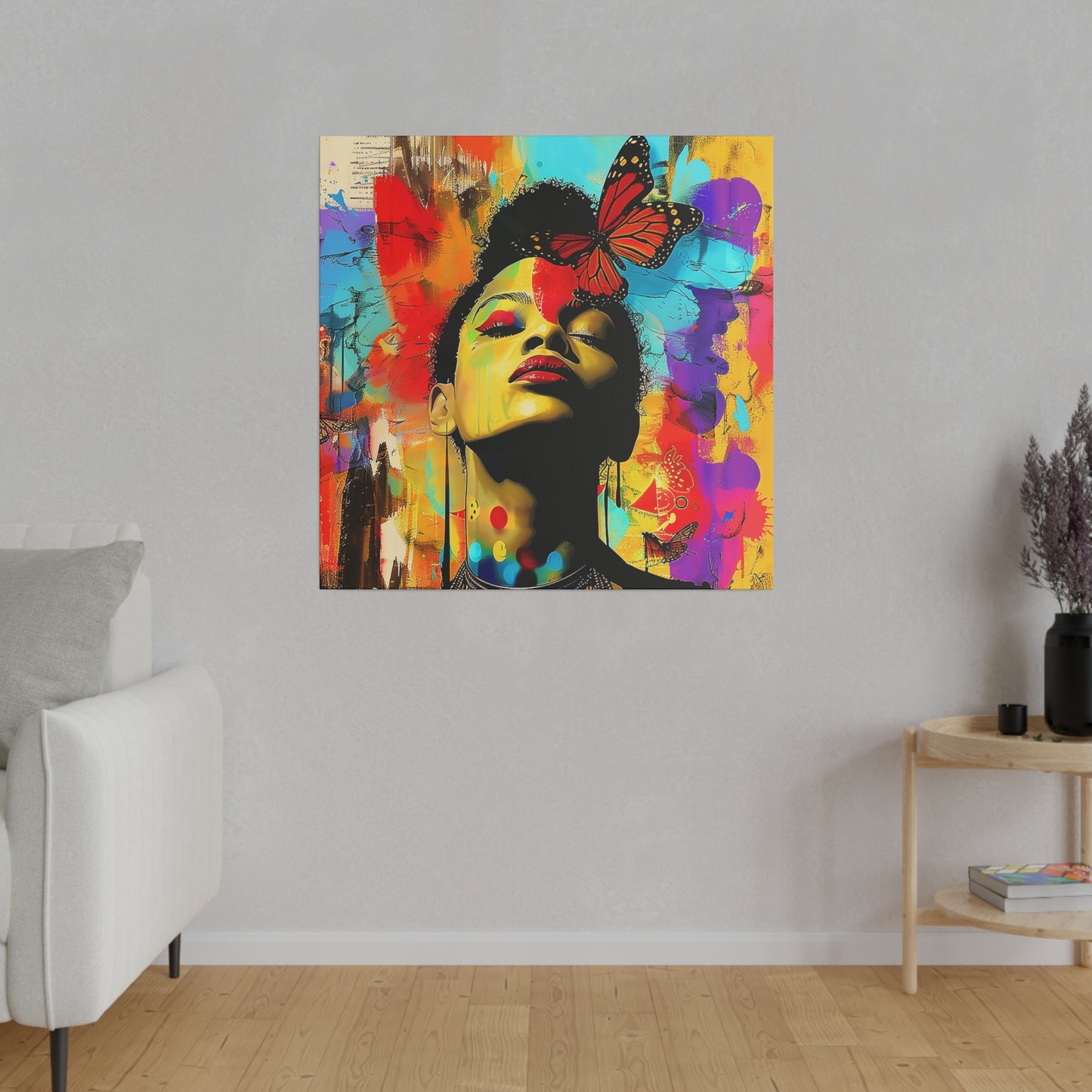 Butterfly Beauty African American Canvas Art