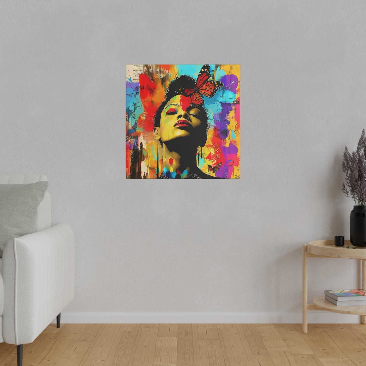 Butterfly Beauty African American Canvas Art