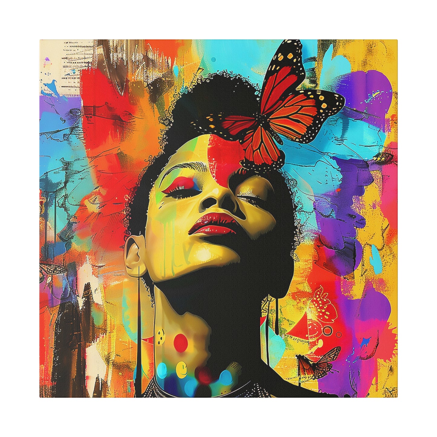 Butterfly Beauty African American Canvas Art