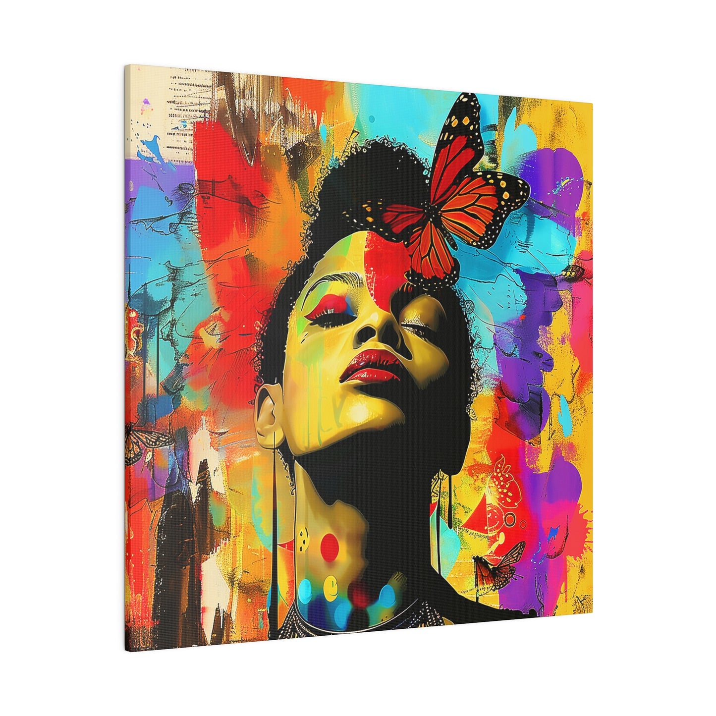Butterfly Beauty African American Canvas Art