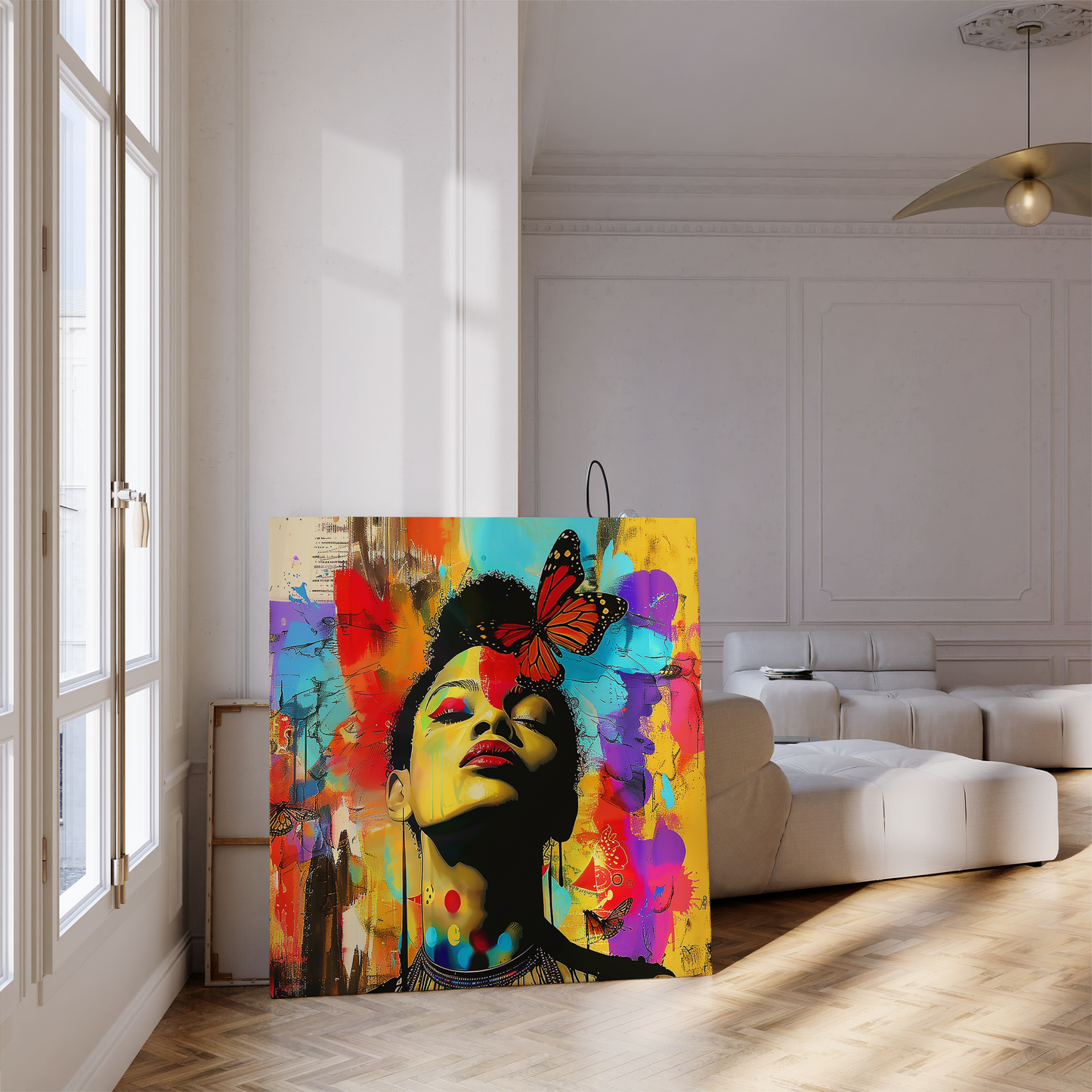 Butterfly Beauty African American Canvas Art