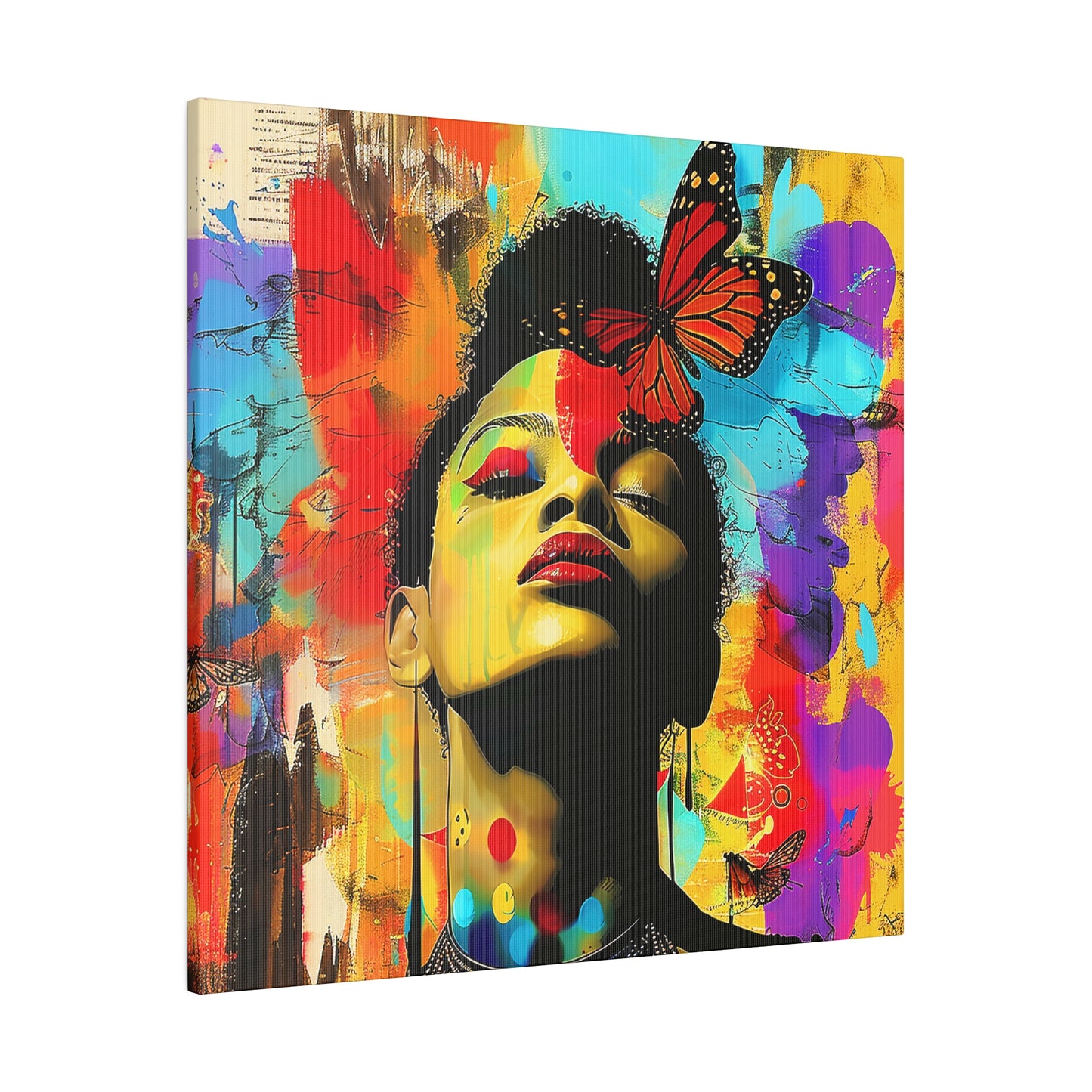 Butterfly Beauty African American Canvas Art