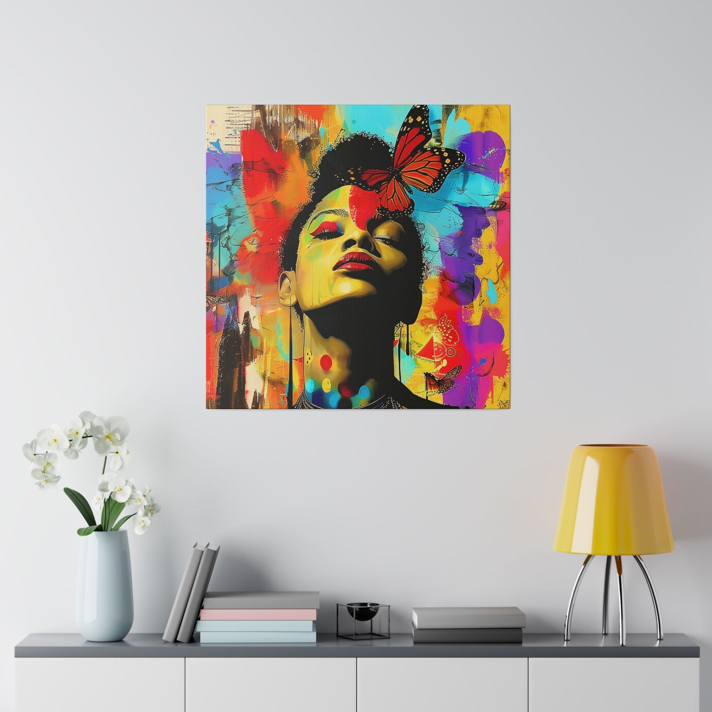 Butterfly Beauty African American Canvas Art