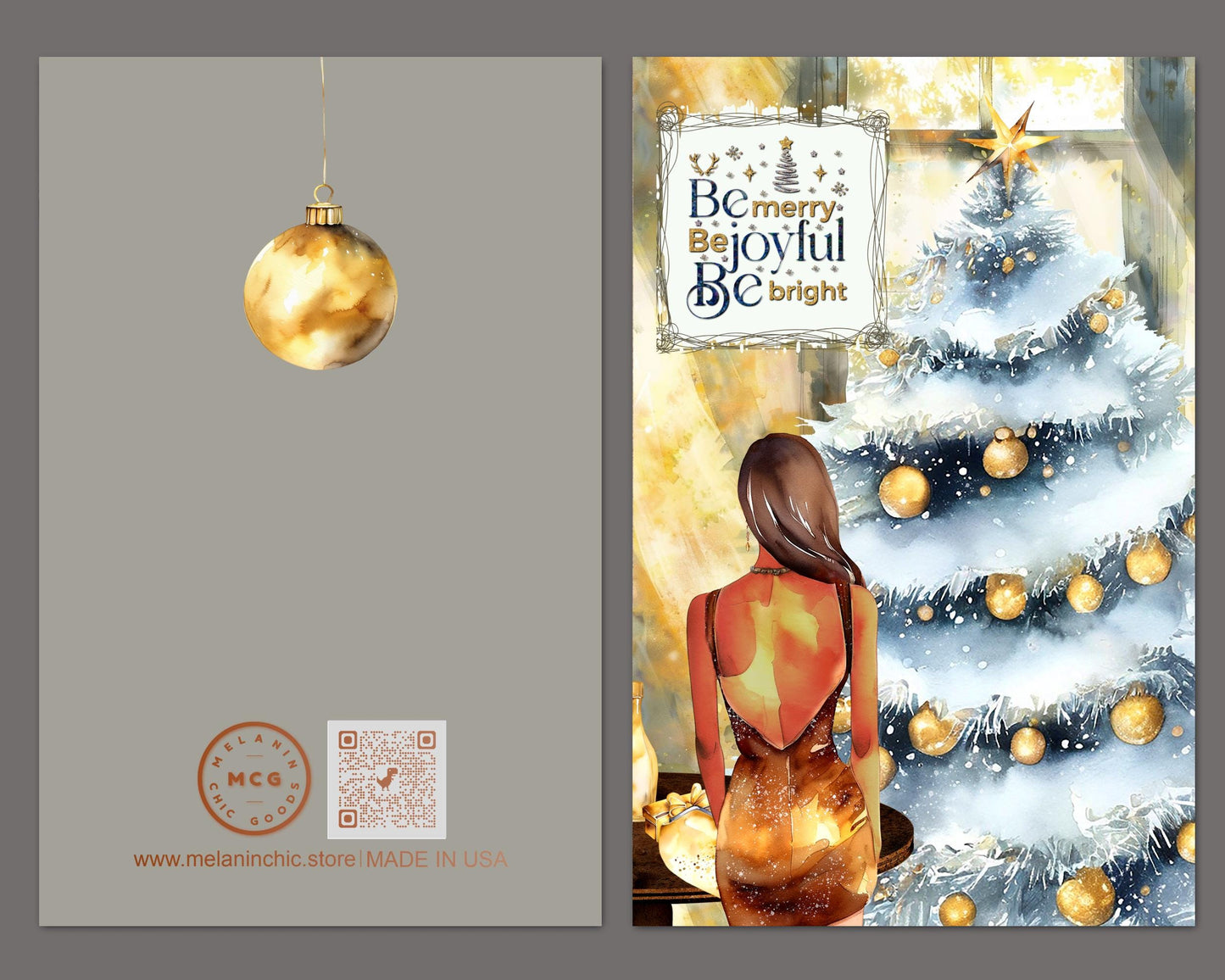 Melanin Christmas Greeting Card: African American Holiday Card