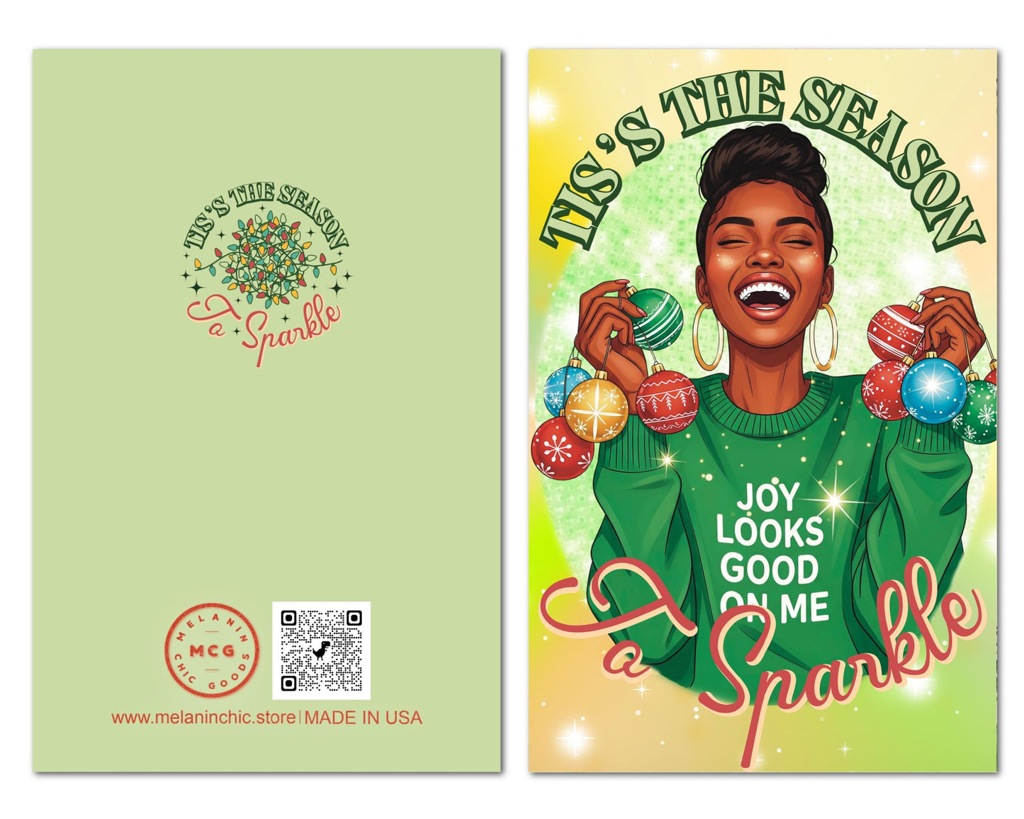 Melanin Christmas Greeting Card: African American Holiday Card