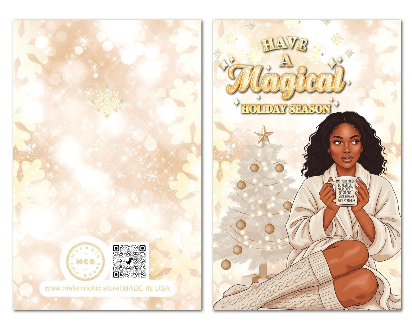 Melanin Christmas Greeting Card: African American Holiday Card