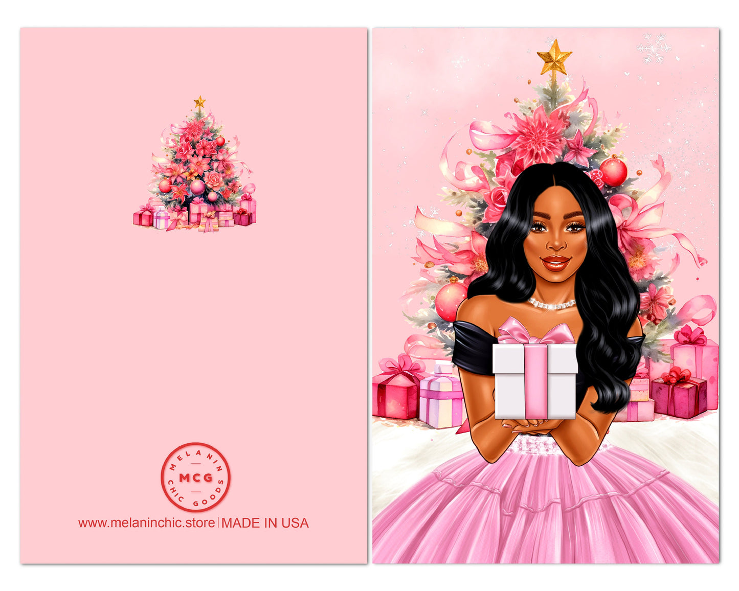 6 Count - Black Christmas Cards