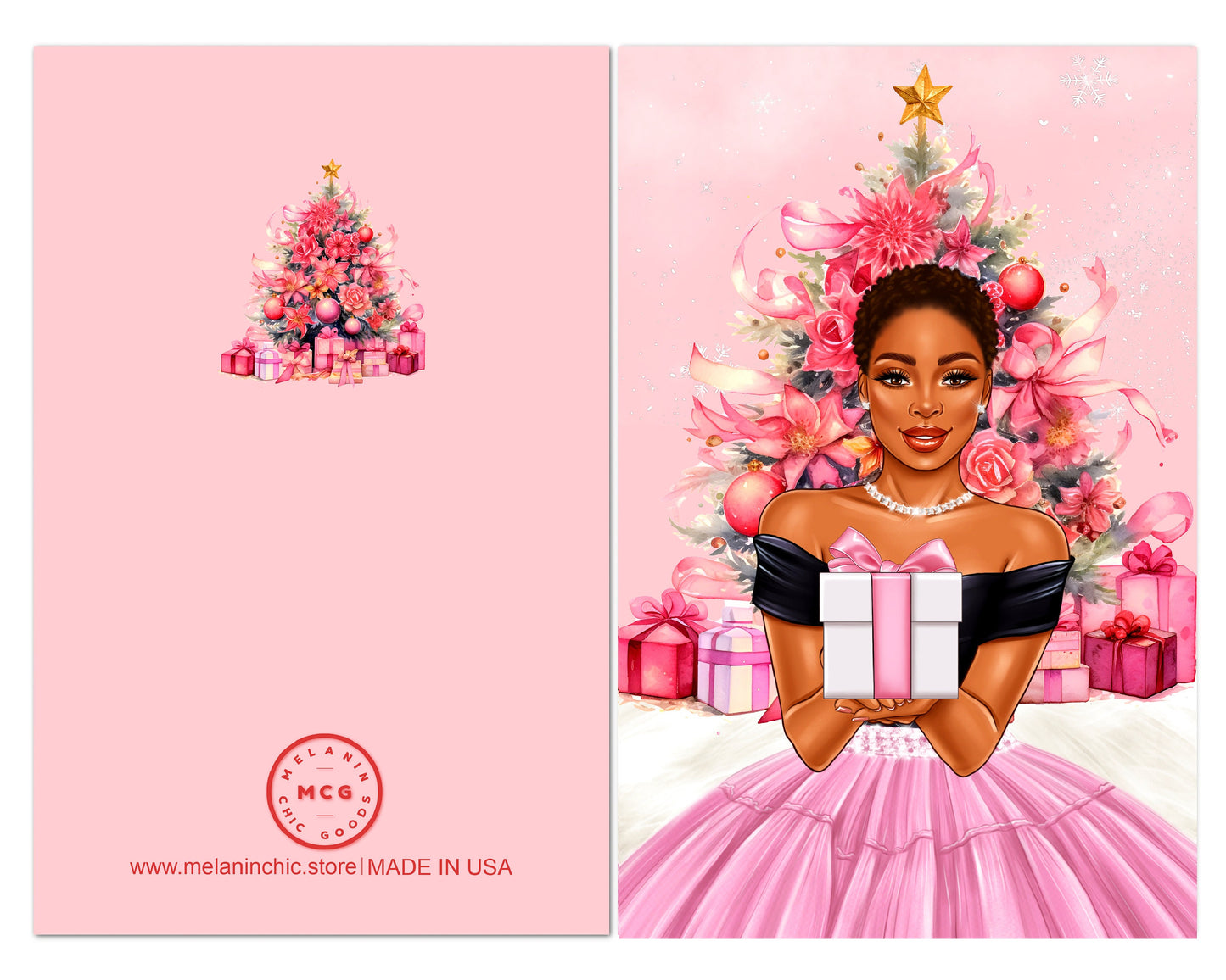 6 Count - Black Christmas Cards