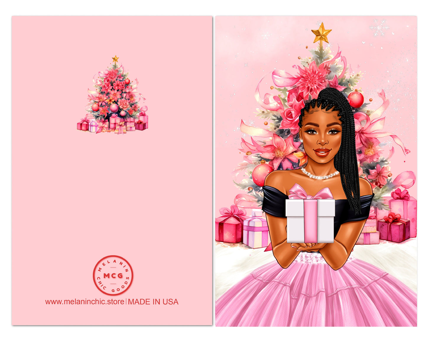 6 Count - Black Christmas Cards