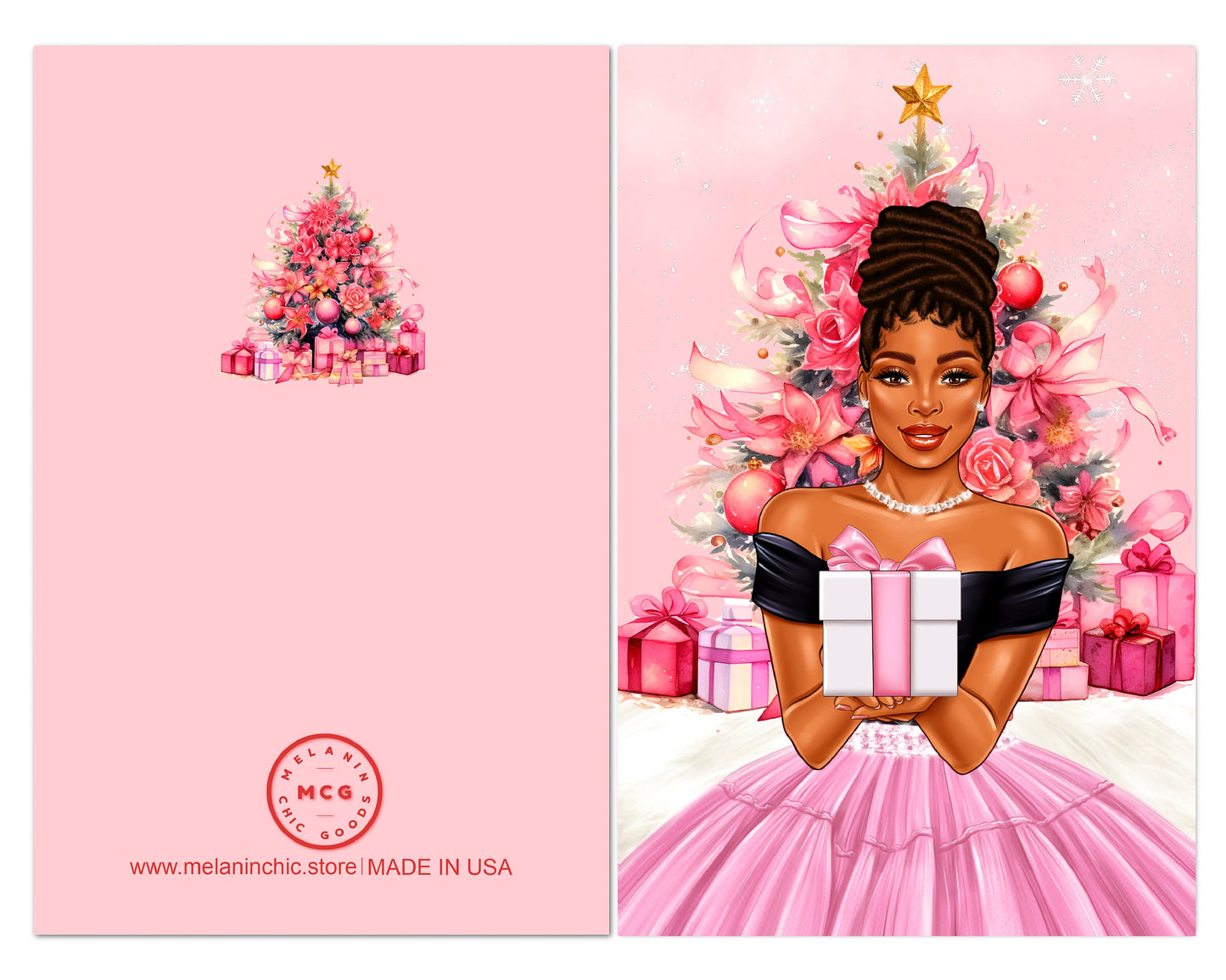 6 Count - Black Christmas Cards