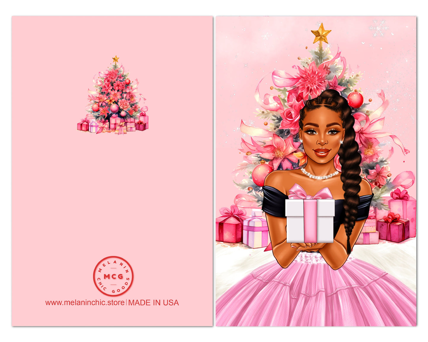 6 Count - Black Christmas Cards
