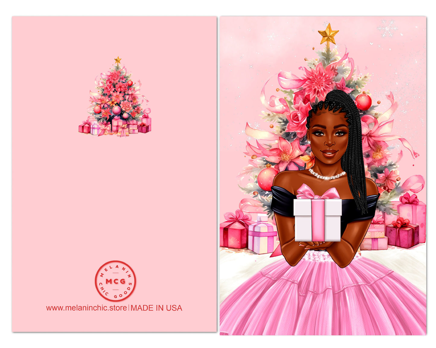 6 Count - Black Christmas Cards