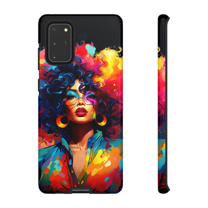 Rainbow Diva Phone Case, iPhone 15, Samsung Galaxy, Google Pixel, African American Phone Case, Black Girl Gift, Melanin Phone Case