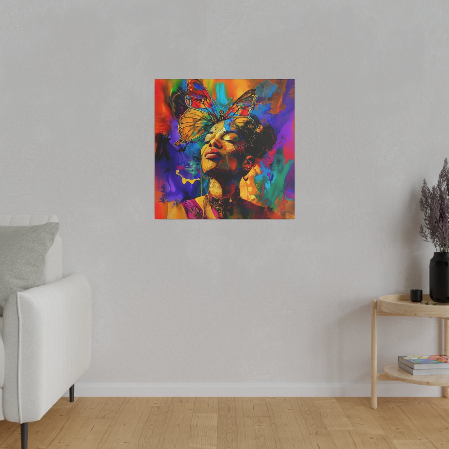 Butterfly Beauty African American Canvas Art