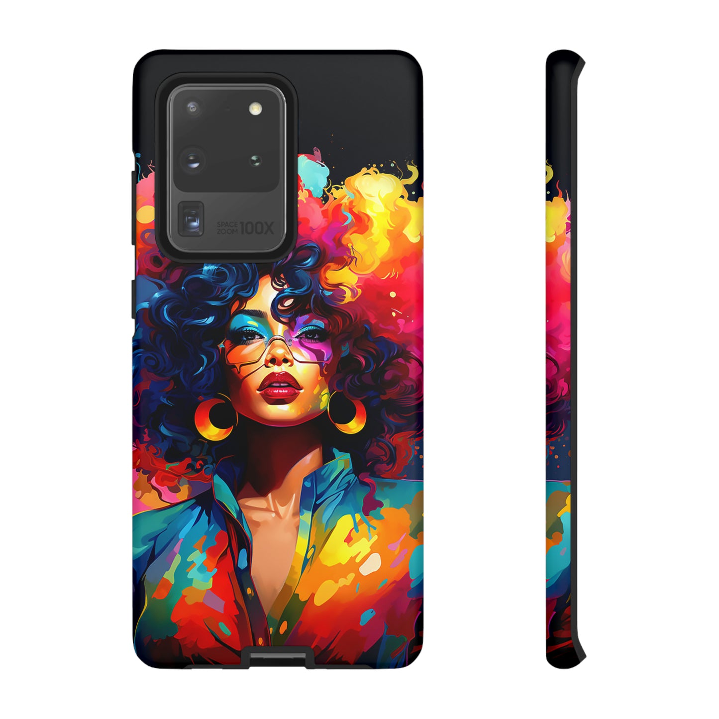 Rainbow Diva Phone Case, iPhone 15, Samsung Galaxy, Google Pixel, African American Phone Case, Black Girl Gift, Melanin Phone Case