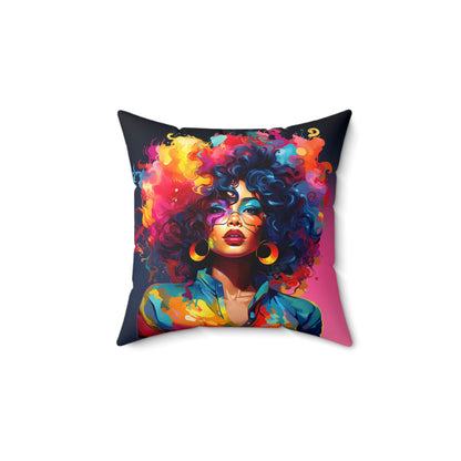 Rainbow Diva African American Pillow