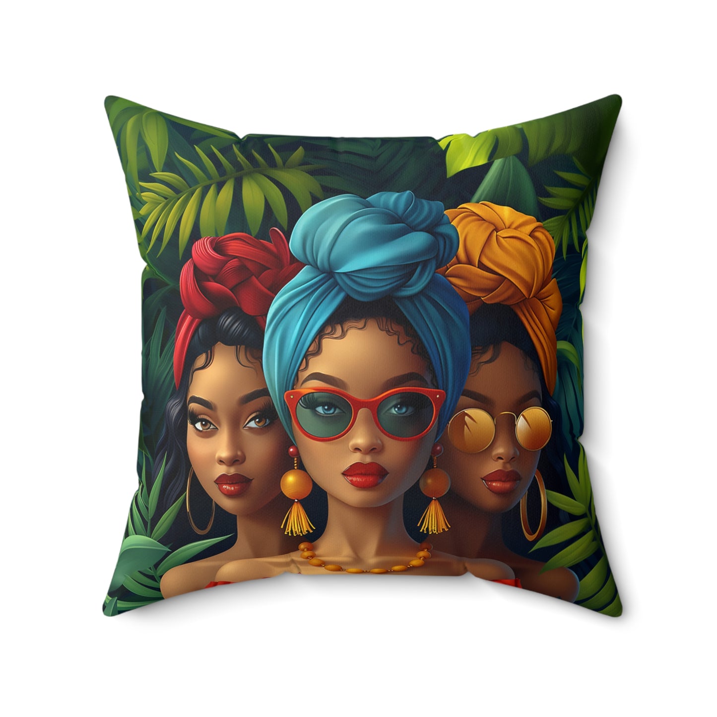 Melanin Tropics African American Pillow