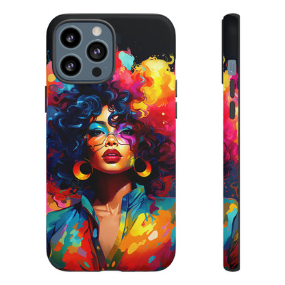 Rainbow Diva Phone Case, iPhone 15, Samsung Galaxy, Google Pixel, African American Phone Case, Black Girl Gift, Melanin Phone Case