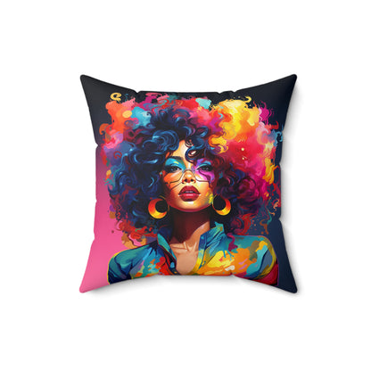 Rainbow Diva African American Pillow