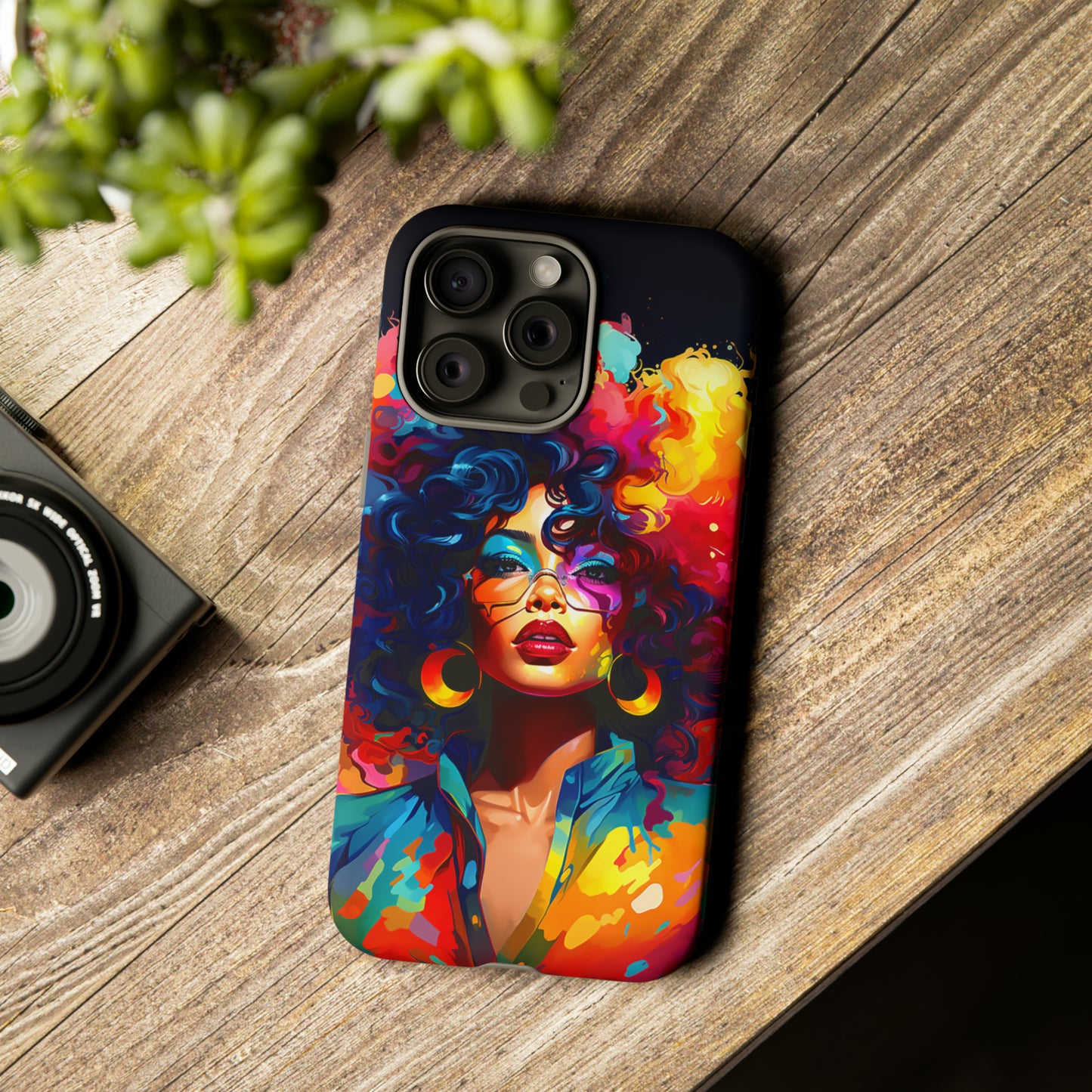 Rainbow Diva Phone Case, iPhone 15, Samsung Galaxy, Google Pixel, African American Phone Case, Black Girl Gift, Melanin Phone Case