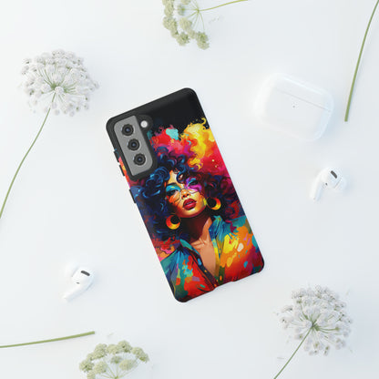 Rainbow Diva Phone Case, iPhone 15, Samsung Galaxy, Google Pixel, African American Phone Case, Black Girl Gift, Melanin Phone Case