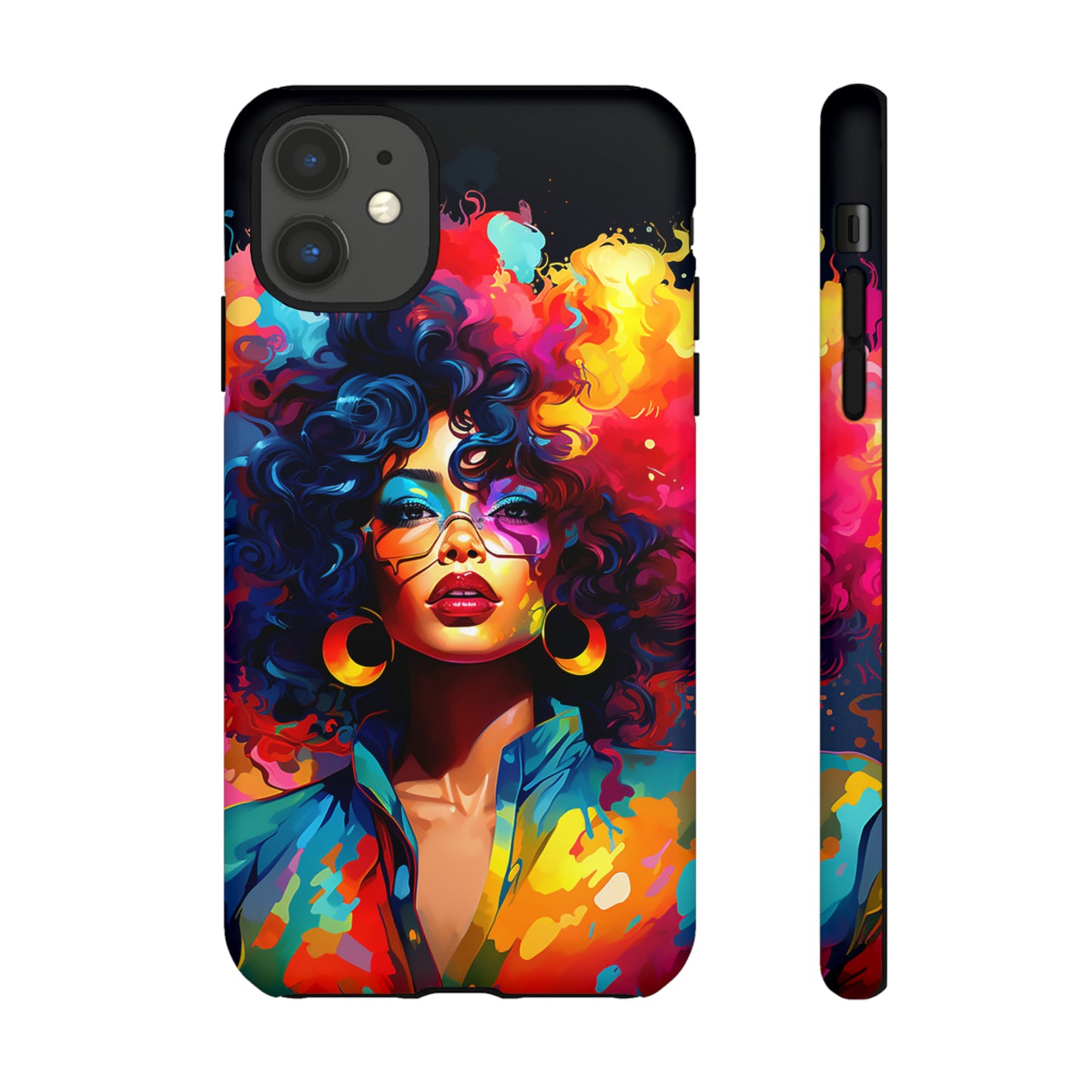 Rainbow Diva Phone Case, iPhone 15, Samsung Galaxy, Google Pixel, African American Phone Case, Black Girl Gift, Melanin Phone Case