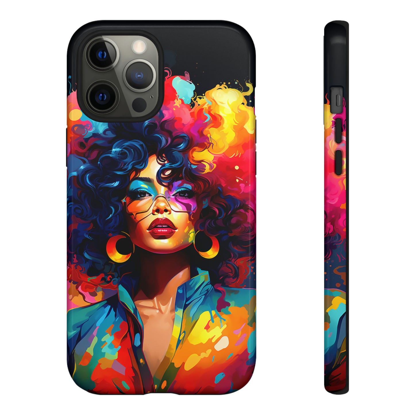 Rainbow Diva Phone Case, iPhone 15, Samsung Galaxy, Google Pixel, African American Phone Case, Black Girl Gift, Melanin Phone Case