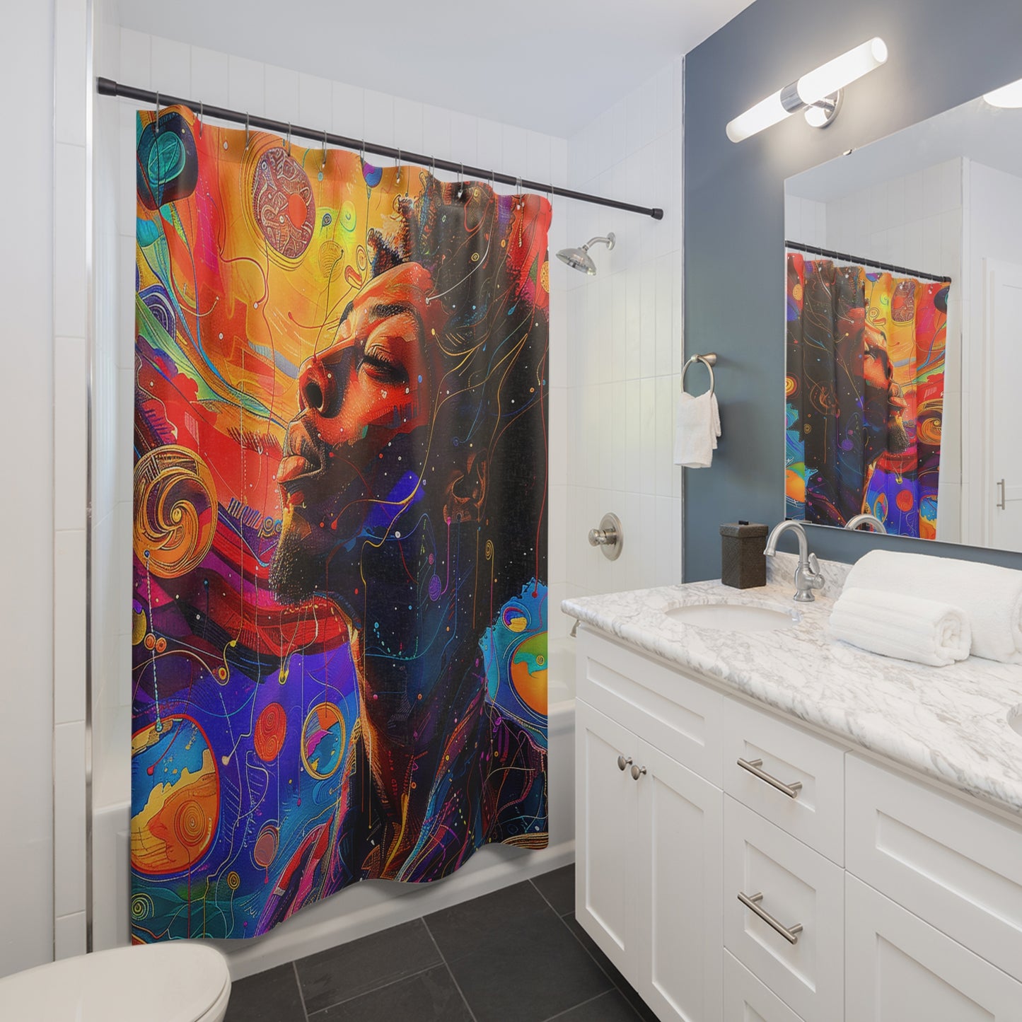 Out Of This World African American Shower Curtain