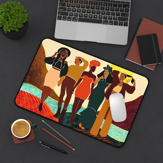 Boho Ladies Desk Mat, Gaming Mouse Pad, Long Mouse Pad, Gift for Black Woman, Black Girl Mouse Pad