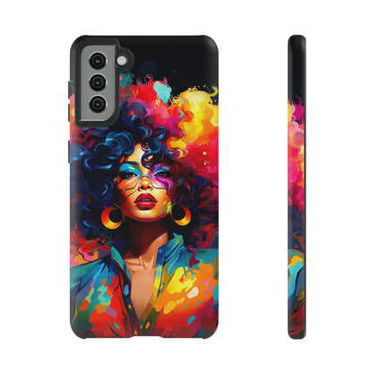 Rainbow Diva Phone Case, iPhone 15, Samsung Galaxy, Google Pixel, African American Phone Case, Black Girl Gift, Melanin Phone Case