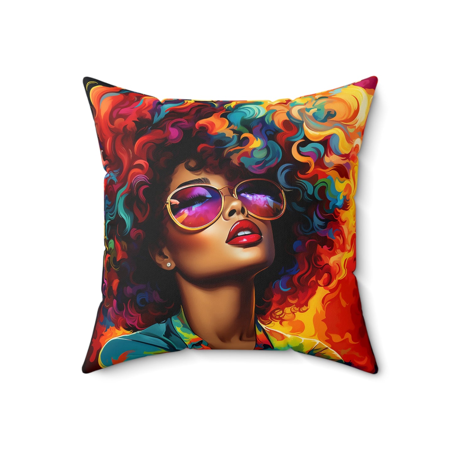 Colorful Beauty African American Pillow