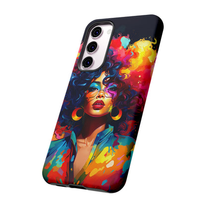 Rainbow Diva Phone Case, iPhone 15, Samsung Galaxy, Google Pixel, African American Phone Case, Black Girl Gift, Melanin Phone Case