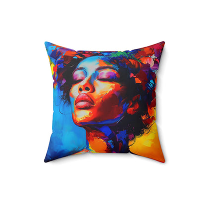 Colorful Melanin Abstract African American Pillow