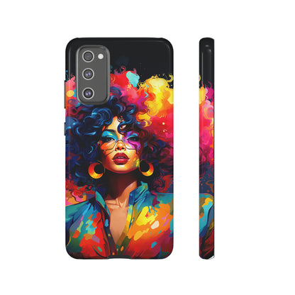 Rainbow Diva Phone Case, iPhone 15, Samsung Galaxy, Google Pixel, African American Phone Case, Black Girl Gift, Melanin Phone Case