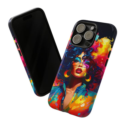 Rainbow Diva Phone Case, iPhone 15, Samsung Galaxy, Google Pixel, African American Phone Case, Black Girl Gift, Melanin Phone Case