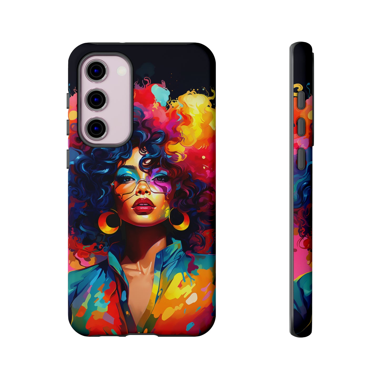 Rainbow Diva Phone Case, iPhone 15, Samsung Galaxy, Google Pixel, African American Phone Case, Black Girl Gift, Melanin Phone Case