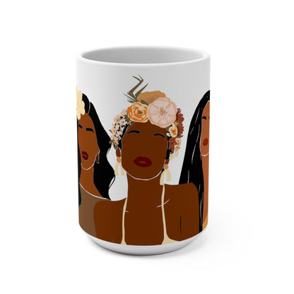 Melanin Flower Girls African American Mug 15oz