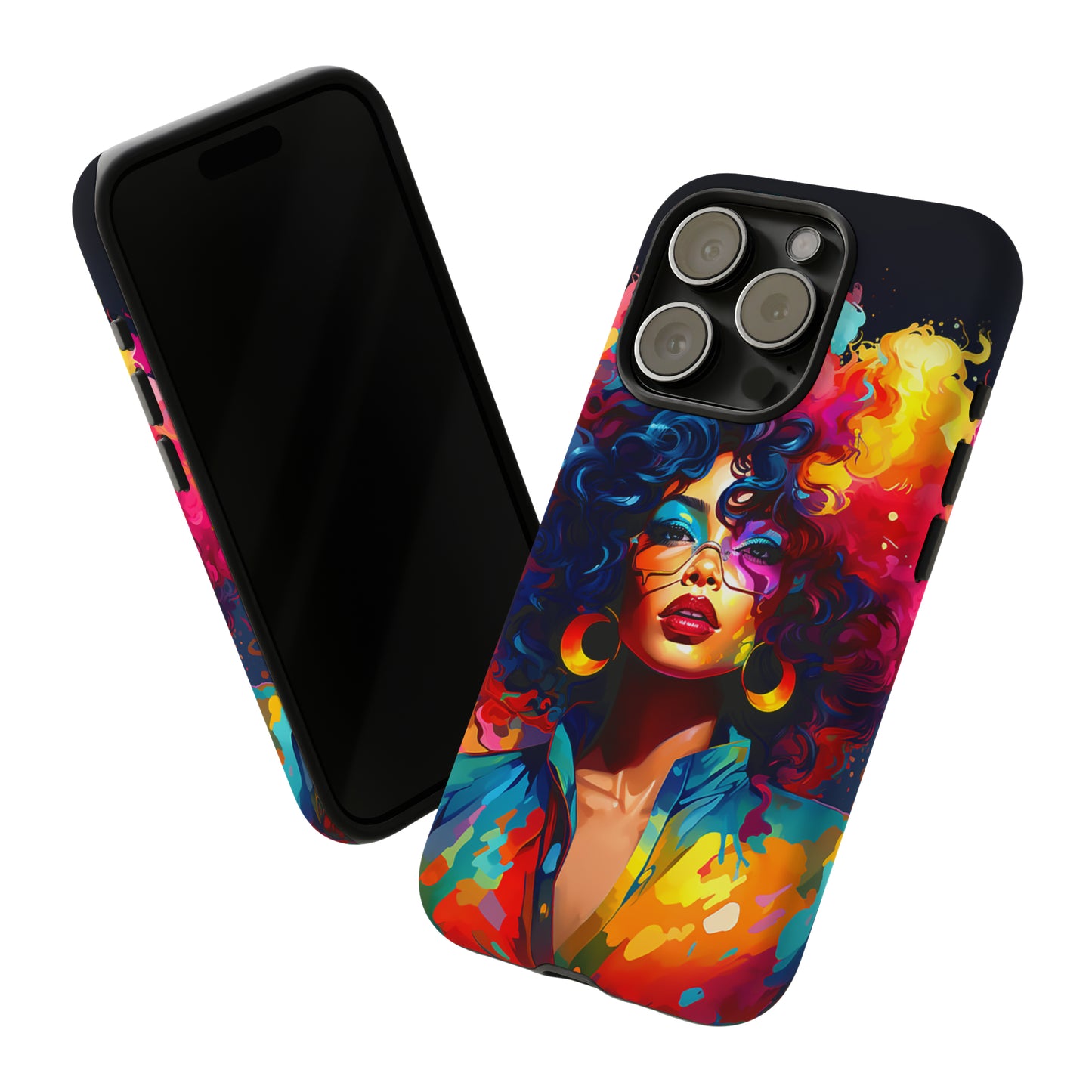 Rainbow Diva Phone Case, iPhone 15, Samsung Galaxy, Google Pixel, African American Phone Case, Black Girl Gift, Melanin Phone Case