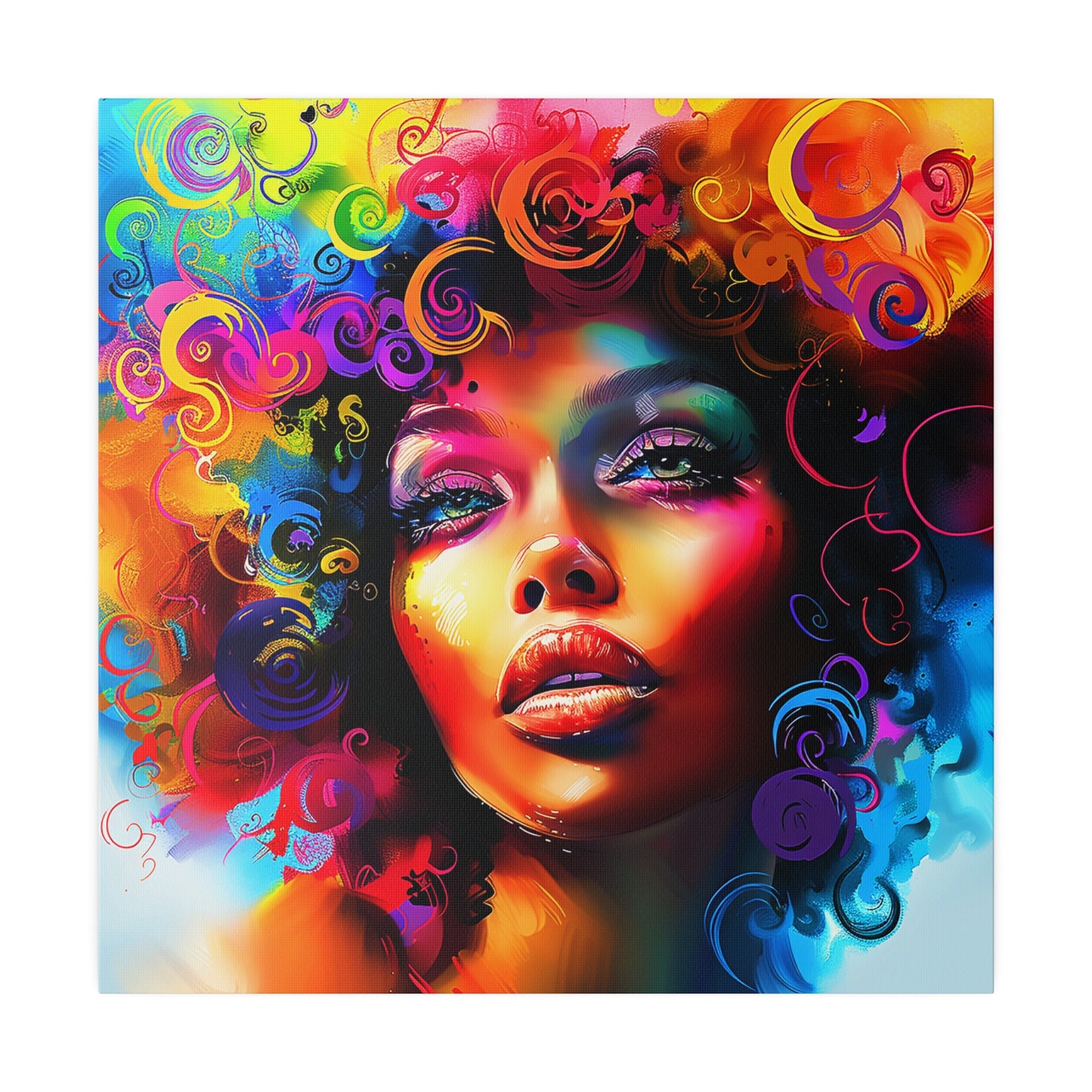 Colorful Beauty African American Canvas Art