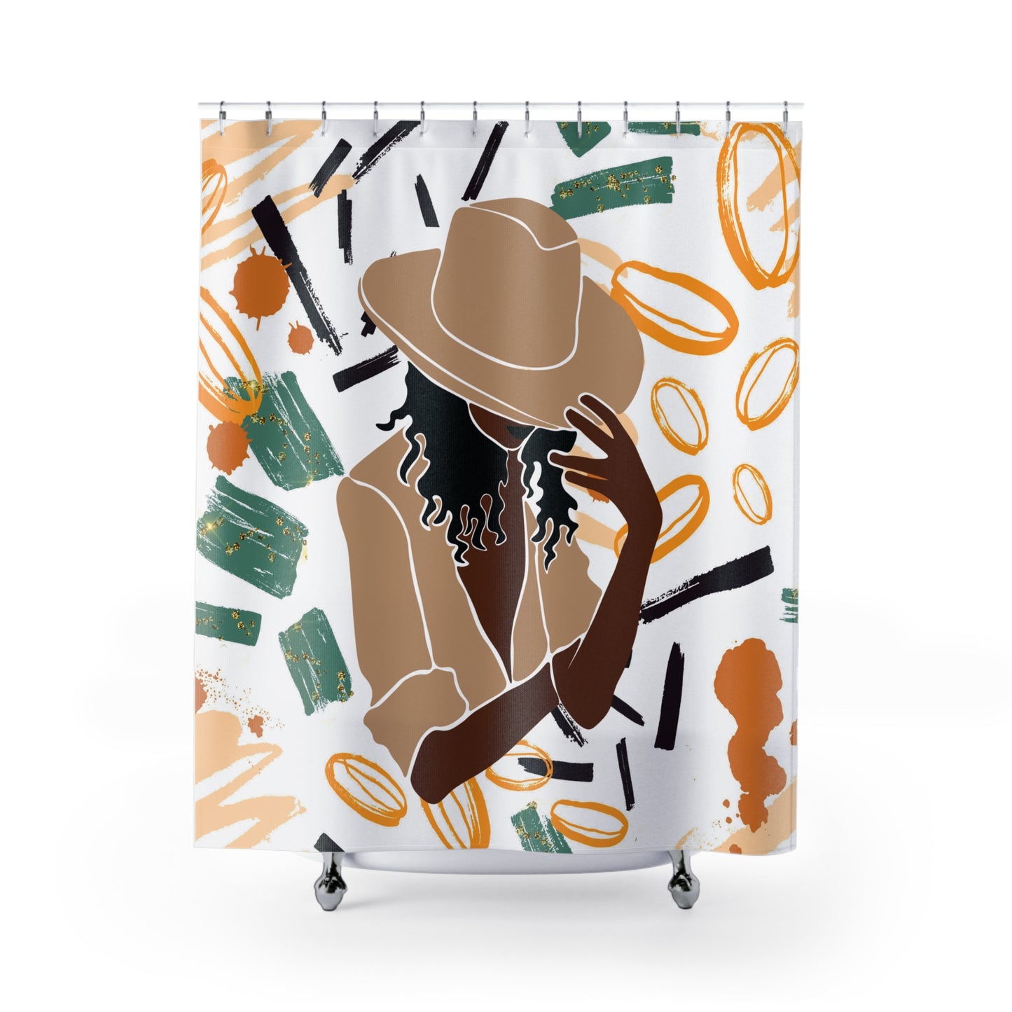 Melanin Abstract African American Shower Curtain