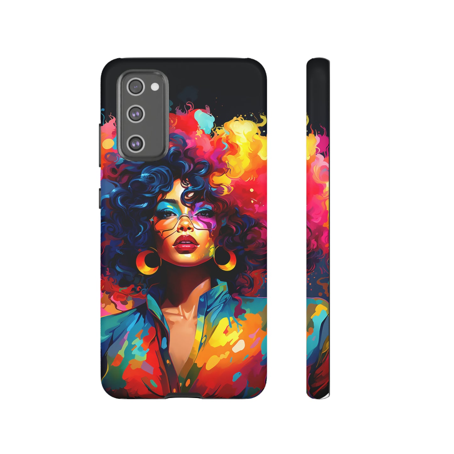 Rainbow Diva Phone Case, iPhone 15, Samsung Galaxy, Google Pixel, African American Phone Case, Black Girl Gift, Melanin Phone Case