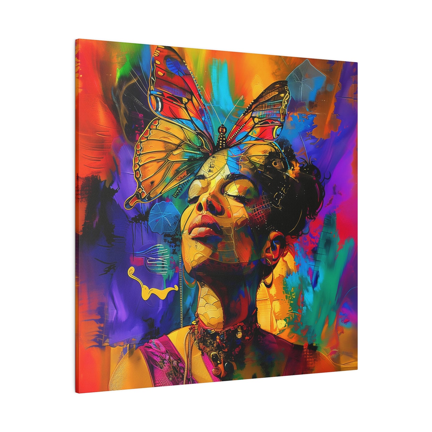 Butterfly Beauty African American Canvas Art