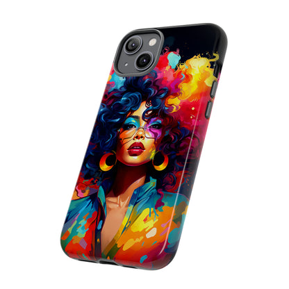 Rainbow Diva Phone Case, iPhone 15, Samsung Galaxy, Google Pixel, African American Phone Case, Black Girl Gift, Melanin Phone Case