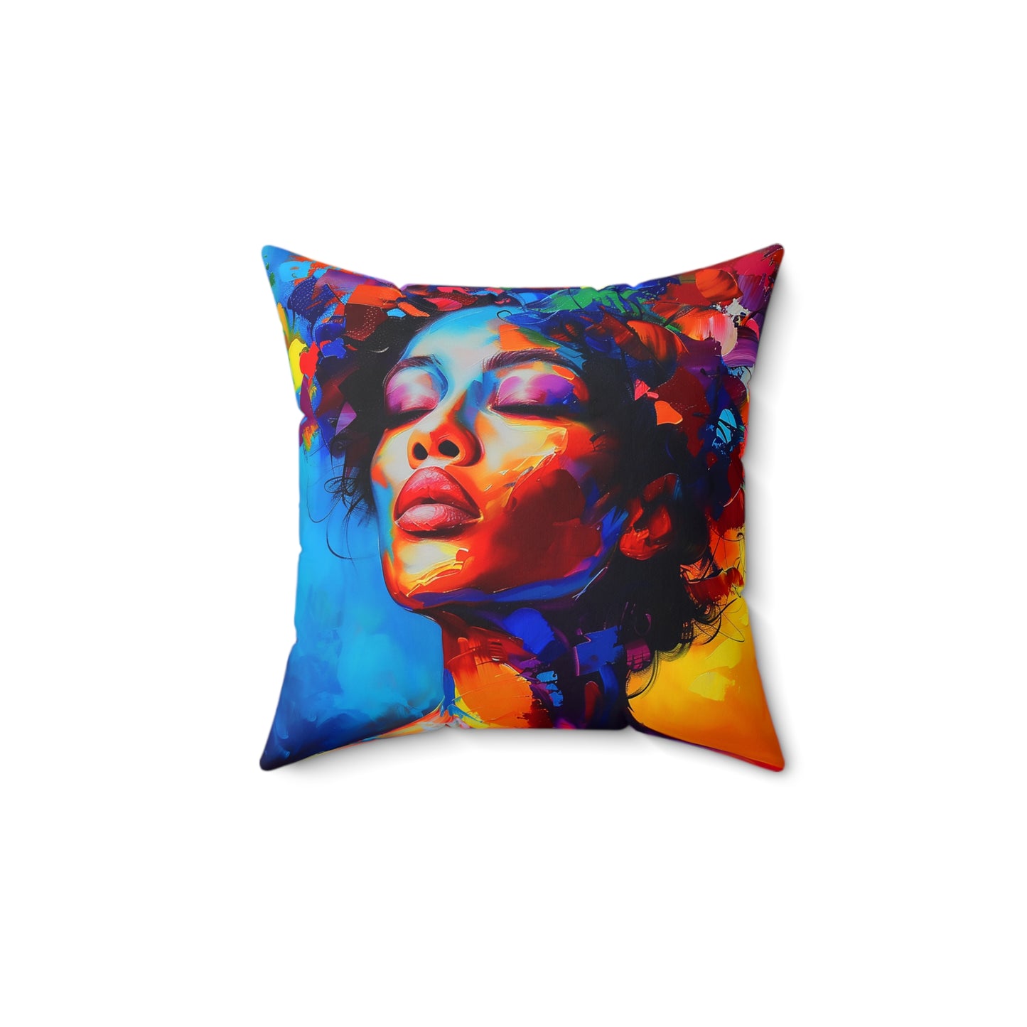 Colorful Melanin Abstract African American Pillow