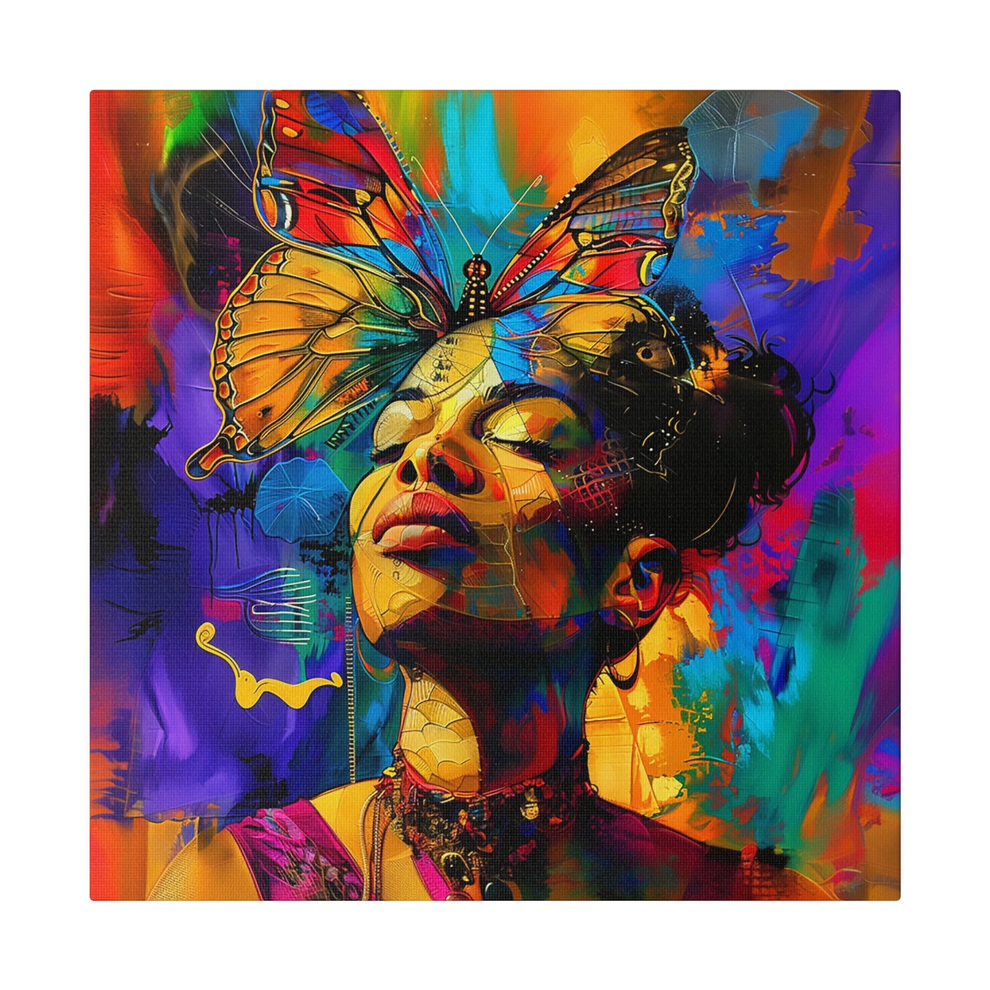 Butterfly Beauty African American Canvas Art