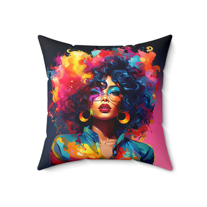 Rainbow Diva African American Pillow