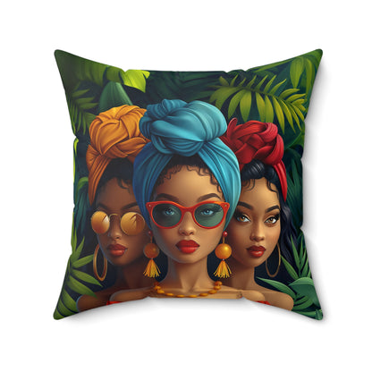 Melanin Tropics African American Pillow