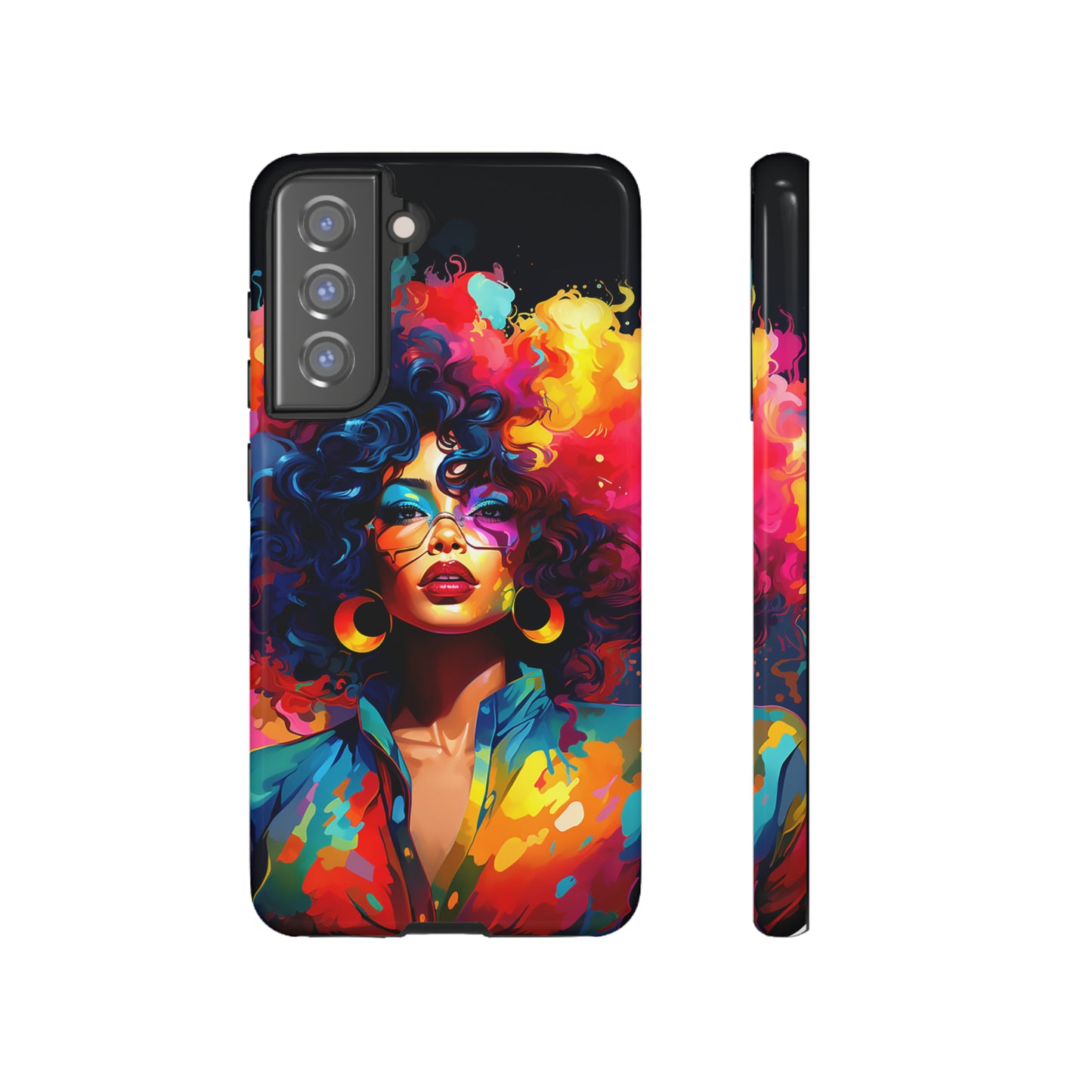 Rainbow Diva Phone Case, iPhone 15, Samsung Galaxy, Google Pixel, African American Phone Case, Black Girl Gift, Melanin Phone Case