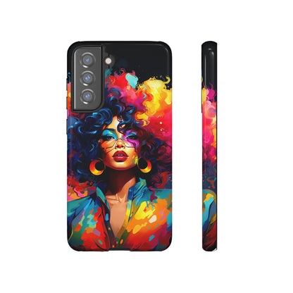 Rainbow Diva Phone Case, iPhone 15, Samsung Galaxy, Google Pixel, African American Phone Case, Black Girl Gift, Melanin Phone Case